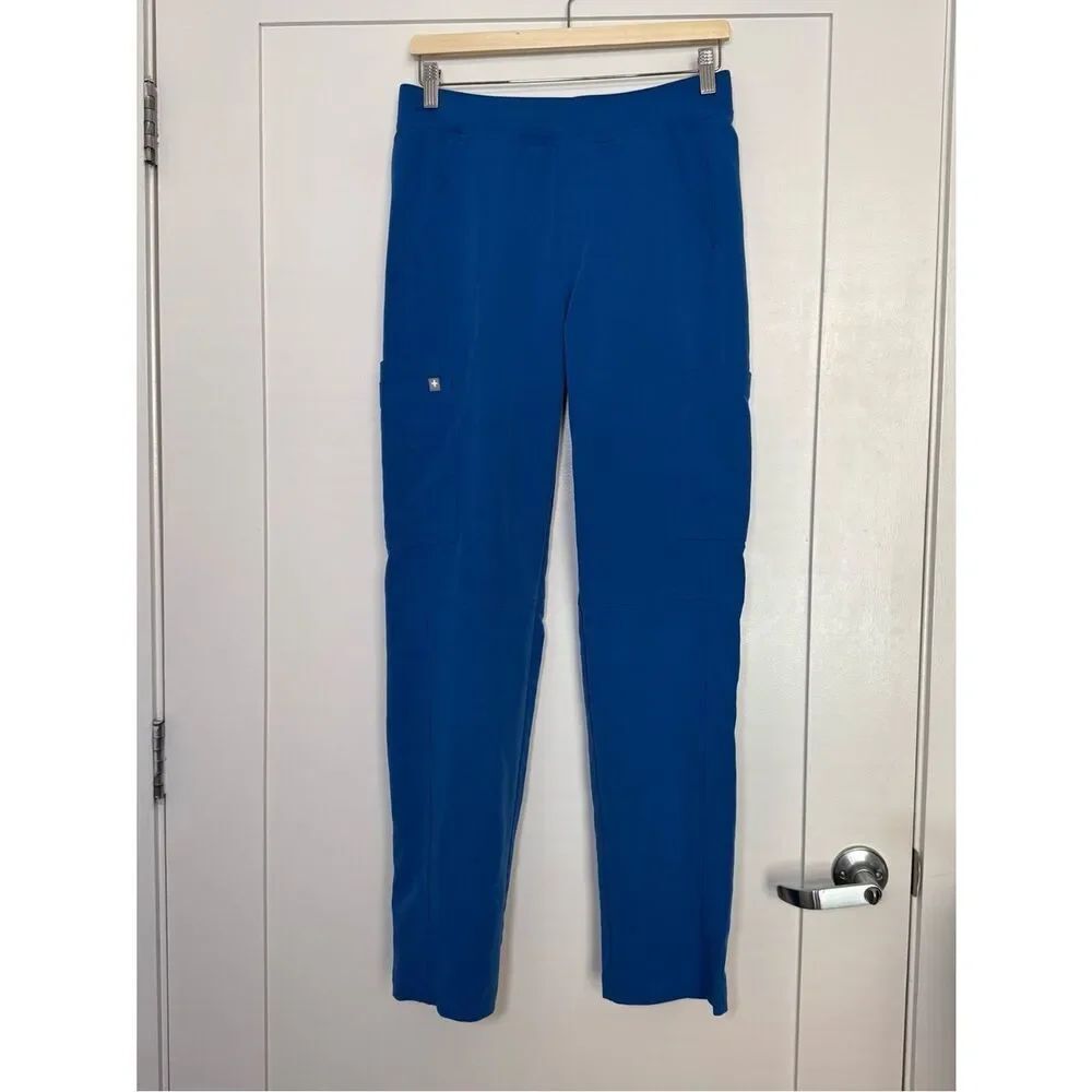 Figs Axim Cargo Scrubs Pants Mens Sz S Royal Blue Medical Doctor PO1657